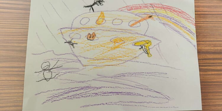 Image for article: Kid's Crappy Sunday School Drawing Apparently Pleasing to Jesus
