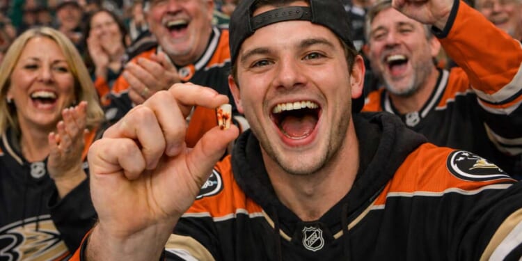 Image for article: Lucky Hockey Fan Catches Foul Tooth