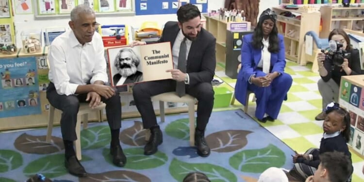 Image for article: Mamdani, Obama Treat Preschoolers To Reading Of 'The Communist Manifesto'
