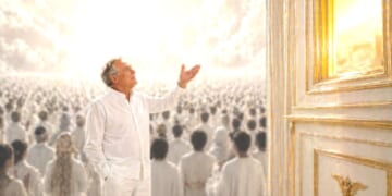 Image for article: Newly Arrived Boomer Tells Heavenly Sound Guy The Worship Music Is Too Loud