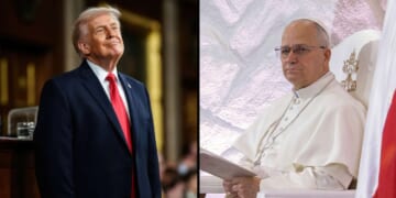 Image for article: Online Battle Erupts Between Holiest Man In The World And Pope Leo XIV