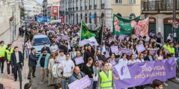 Thousands of People Protest Abortion in Lisbon, Portugal