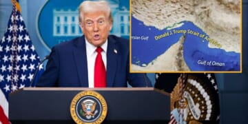Image for article: Trump Officially Renames Strait Of Hormuz The 'Donald J. Trump Strait Of America'