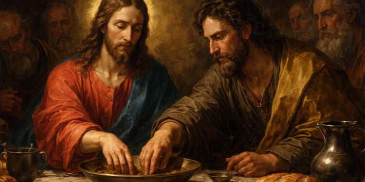 Image for article: What A Moron: Judas Dips Bread In Bowl Right After Jesus Says 'The One Who Dips The Bread In The Bowl Will Betray Me'