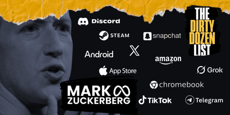 Zuckerberg, Grok, Messaging Platforms Dominate 2026 Dirty Dozen List