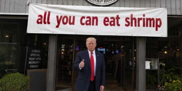 Image for article: 'A Civilization Will Die Tonight,' Says Donald Trump As He Enters All-You-Can-Eat Shrimp Buffet