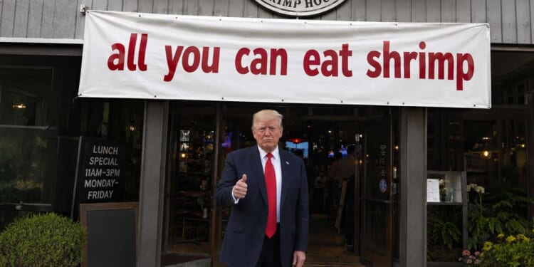 Image for article: 'A Civilization Will Die Tonight,' Says Donald Trump As He Enters All-You-Can-Eat Shrimp Buffet