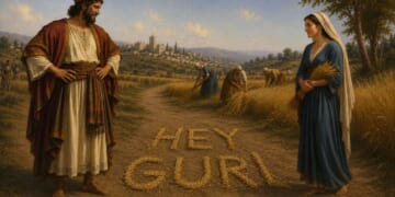Image for article: Boaz Carefully Arranges Stalks Of Grain On Ground To Spell Out ‘Hey Gurl’