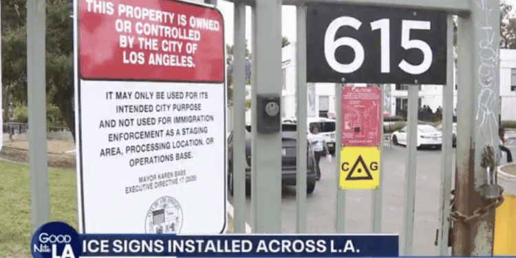 Los Angeles posts anti-ICE signs on city property as federal officials say they have no legal effect