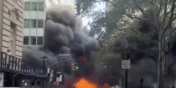 MTA Vehicle Explodes Near Charging Bull Statue In Lower Manhattan