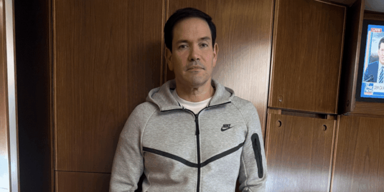 Marco Rubio sparks viral reaction after wearing Nike tracksuit aboard Air Force One during China trip