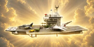 Image for article: Theologians Now Believe Everyone Gets Their Own G.I. Joe Aircraft Carrier In Heaven
