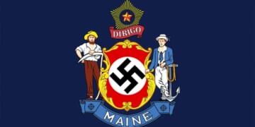 Image for article: Maine Updates State Flag With Swastika
