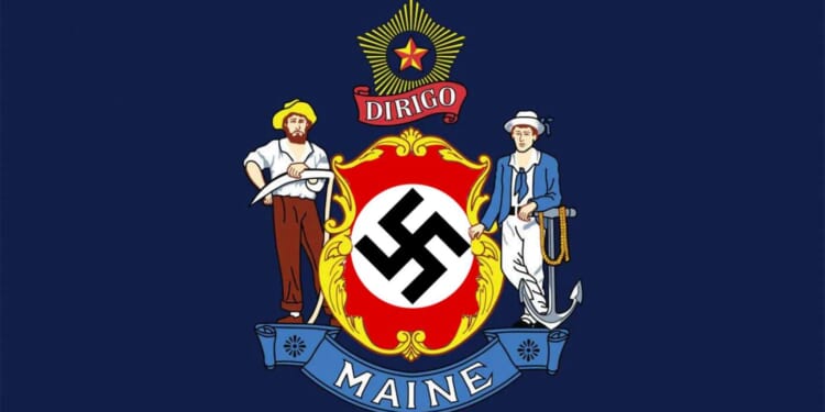 Image for article: Maine Updates State Flag With Swastika
