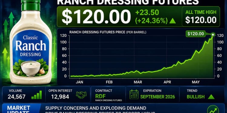 Image for article: Ranch Dressing Futures Skyrocket To $120 Per Barrel