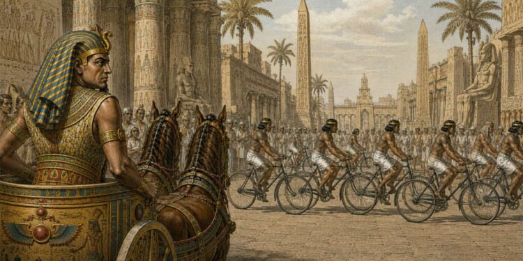 Image for article: Scholars Discover Lost Plague Of Cyclists Blocking Pharaoh’s Morning Commute