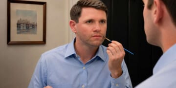 Image for article: Seeing That It's 5PM, Talarico Paints on Some Stubble