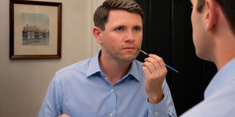 Image for article: Seeing That It's 5PM, Talarico Paints on Some Stubble