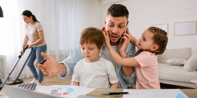 Image for article: Dad's Plan To Work At Home Foiled By People At Home