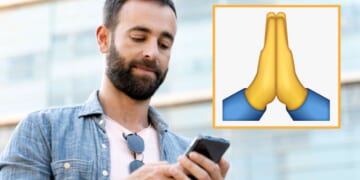Image for article: Heaven Confirms Prayer Hands Emoji Counts As Actually Praying For Someone