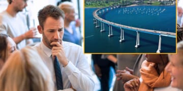 Image for article: Introverted Conference Attendee Torn Between Participating In Icebreaker And Throwing Self Off Coronado Bridge