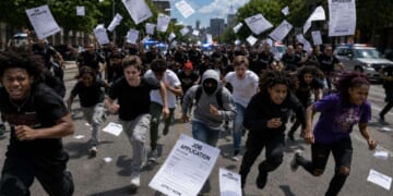 Image for article: Police Instantly Disperse 'Teen Takeover' By Firing Job Applications Into Crowd