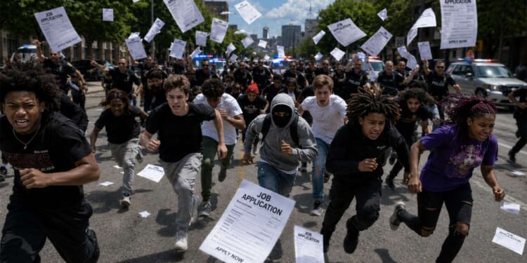 Image for article: Police Instantly Disperse 'Teen Takeover' By Firing Job Applications Into Crowd