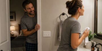 Image for article: Romance In The Air As Wife Not Wearing Mouthguard