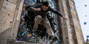 Image for article: Church Introduces Breakaway Stained Glass Windows For Introverts To Use During Sharing Of The Peace