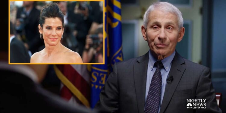 Image for article: Fauci: 'Lying About Vaccine Miscarriage Risks Necessary So I Could Meet Sandra Bullock'