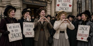 Image for article: Liberal White Women Stand Weeping Outside Court Trying Jack The Ripper