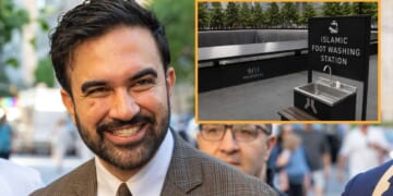 Image for article: Mamdani Installs Muslim Foot-Washing Station At 9/11 Memorial
