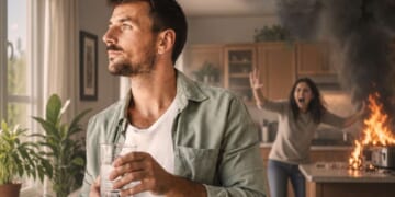 Image for article: Man Will Continue Listening To Wife's Story About House Being On Fire Just As Soon As This Helicopter Passes