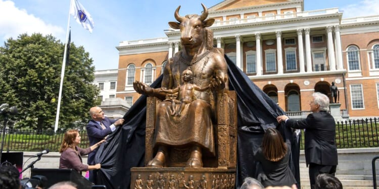 Image for article: Massachusetts Democrats Unveil Statue Of Molech At State Capitol
