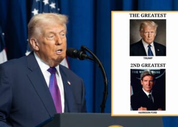Image for article: Trump Names Harrison Ford As 2nd Greatest President In History