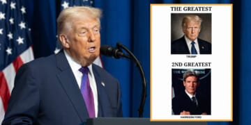 Image for article: Trump Names Harrison Ford As 2nd Greatest President In History
