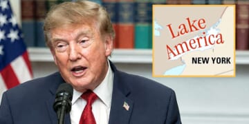 Image for article: Trump Says Grocery Bills Should Drop After He Renames A Few More Things 'America'