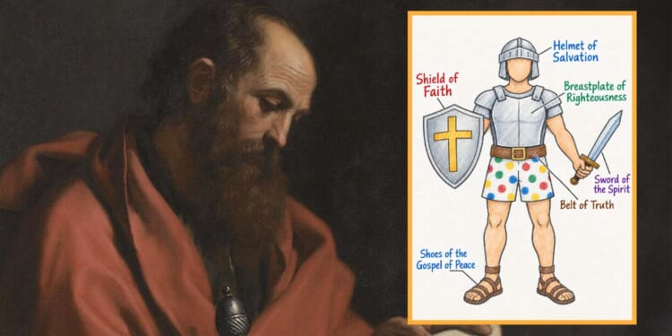 Image for article: Apostle Paul Hoping No One Notices The Armor Of God Does Not Include Pants