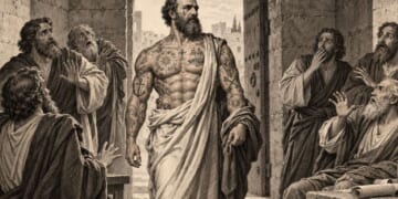 Image for article: Disciples Shocked As Apostle Paul Returns From Prison Tattooed And Totally Ripped