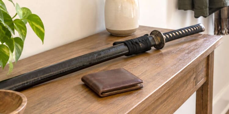 Image for article: Life Hack: Avoid Leaving Your Wallet At Home By Sitting It Next To Your Katana