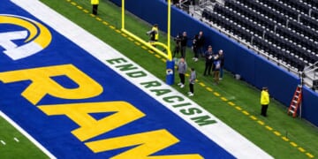 Image for article: NFL Hoping A White Player Will Eventually Make It Into End Zone To See ‘End Racism’ Message
