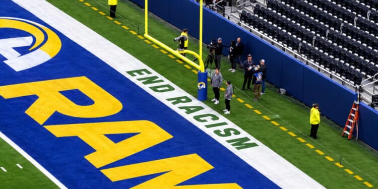 Image for article: NFL Hoping A White Player Will Eventually Make It Into End Zone To See ‘End Racism’ Message