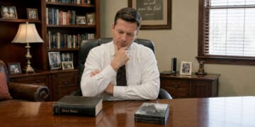 Image for article: Pastor Torn Between Preaching God's Eternal Word Or Playing Another Movie Clip