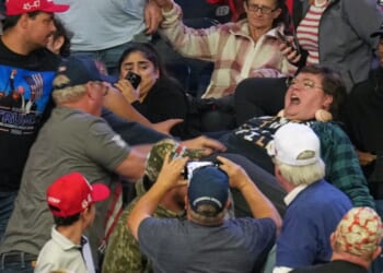 MAGA Goons Assault Female Protester at Campaign Rally in Ohio; Trump Ridicules Her